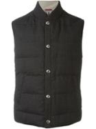 Brunello Cucinelli Padded Gilet, Men's, Size: Small, Black, Cotton/feather Down/nylon/wool