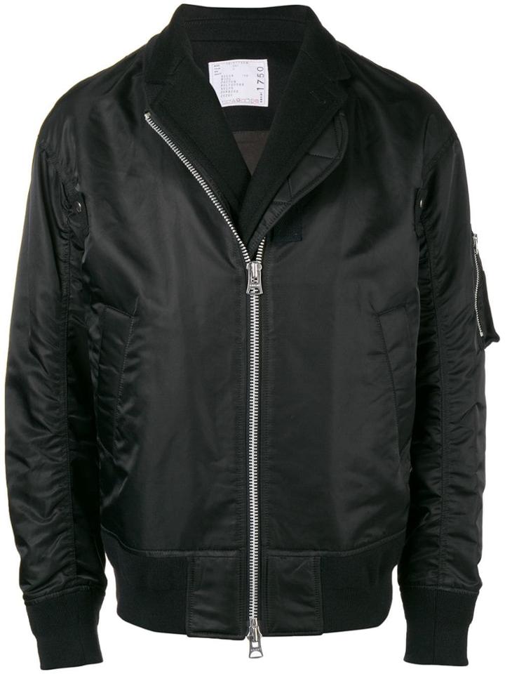 Sacai Overlock-lined Bomber Jacket - Black