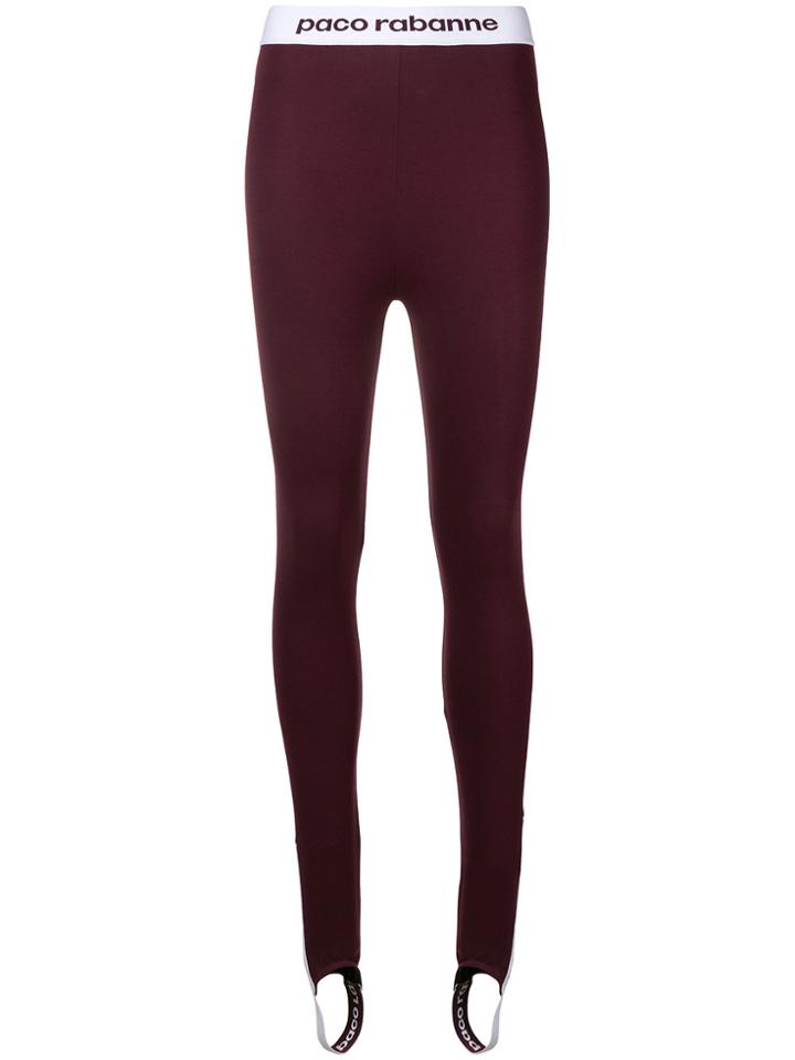 Paco Rabanne Logo Stirrup Leggings - Red