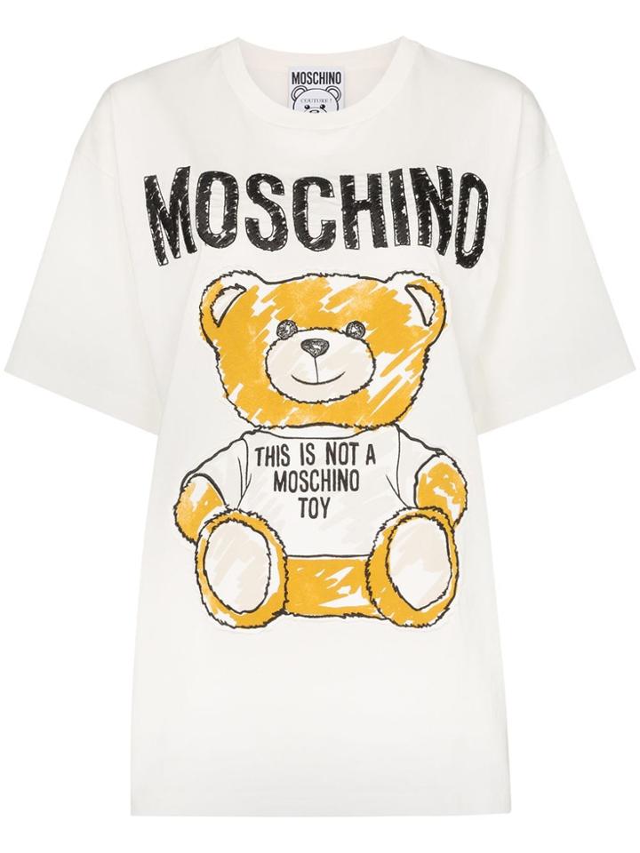 Moschino Ted Graphic Logo Cotton T-shirt - White