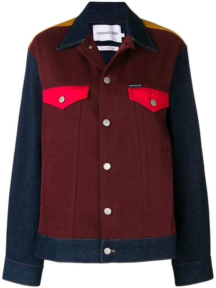 Calvin Klein Jeans Colour Block Denim Jacket - Blue