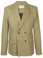 Strateas Carlucci Double Breasted Check Blazer - Green