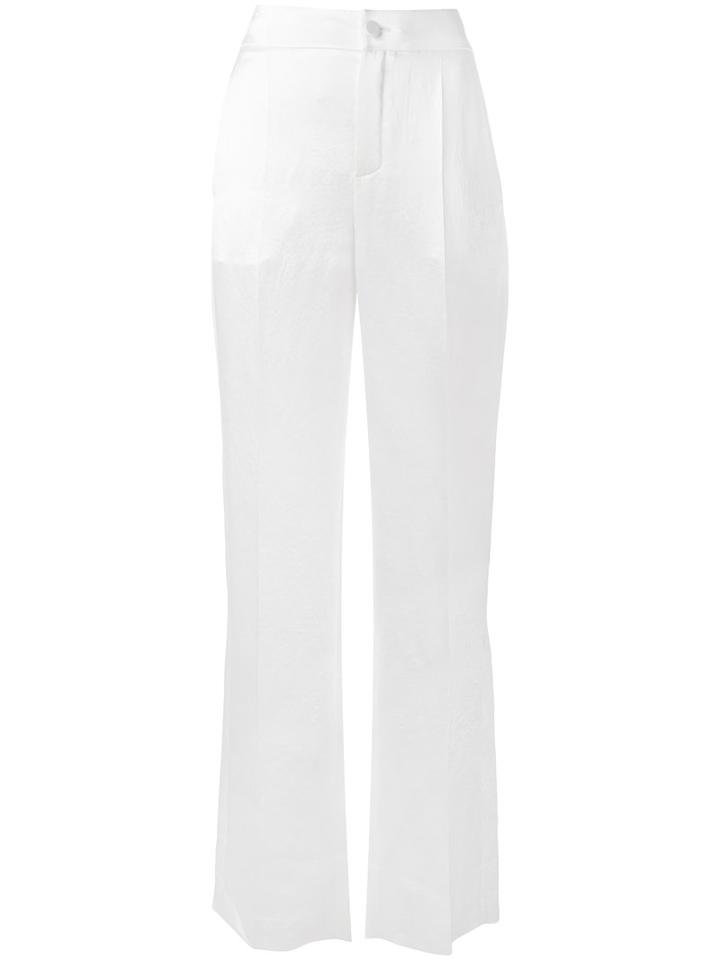 Lanvin - Wide Leg Tailored Trousers - Women - Acetate - 36, White, Acetate