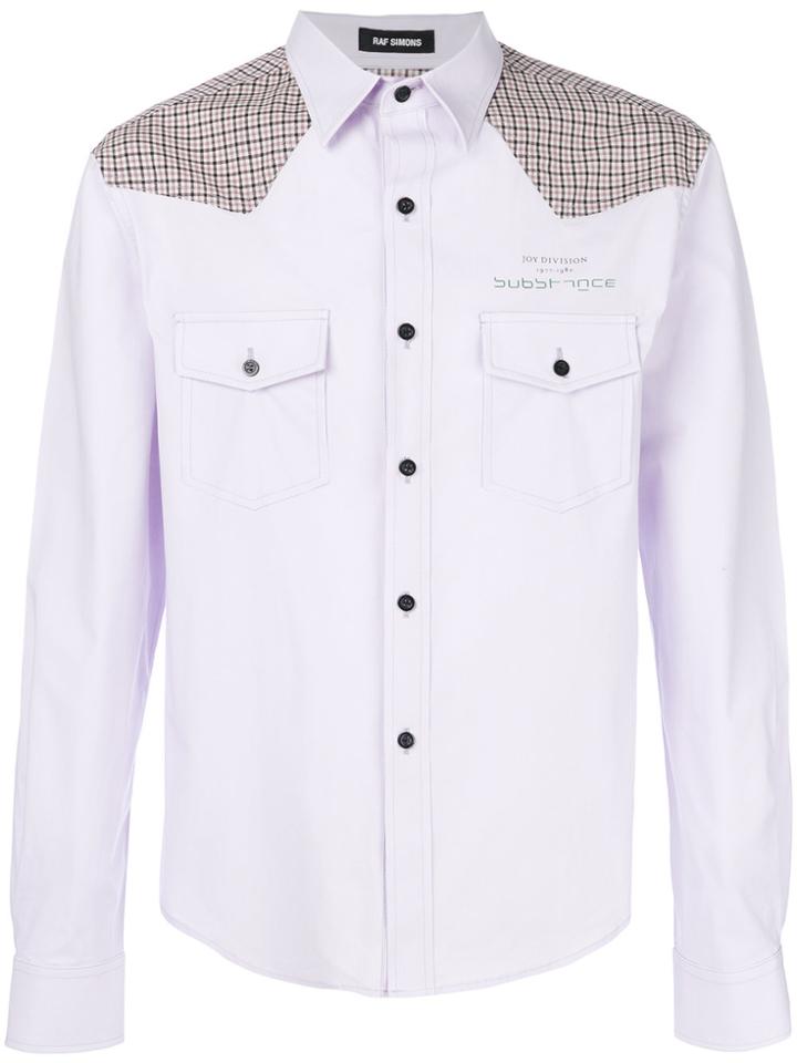 Raf Simons Check Panel Shirt - Pink & Purple