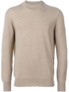 Maison Margiela Crew Neck Sweater, Men's, Size: Medium, Nude/neutrals, Wool