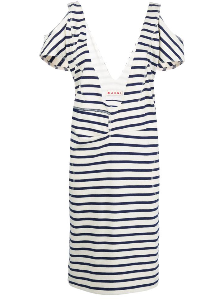 Marni Vintage Striped Jersey Dress - Blue