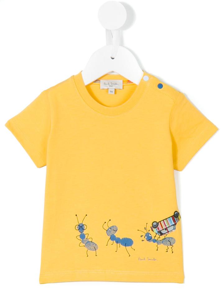 Paul Smith Junior - Ant Print T-shirt - Kids - Cotton - 18 Mth, Yellow/orange