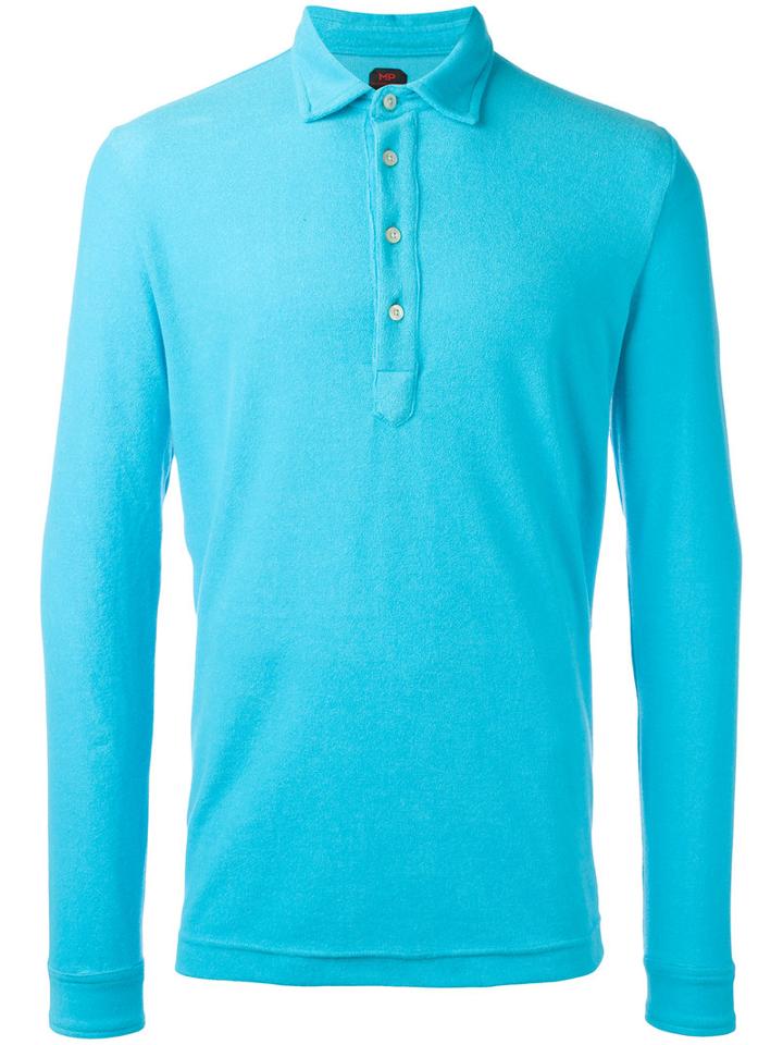 Mp Massimo Piombo Polo Shirt, Men's, Size: Large, Blue, Cotton