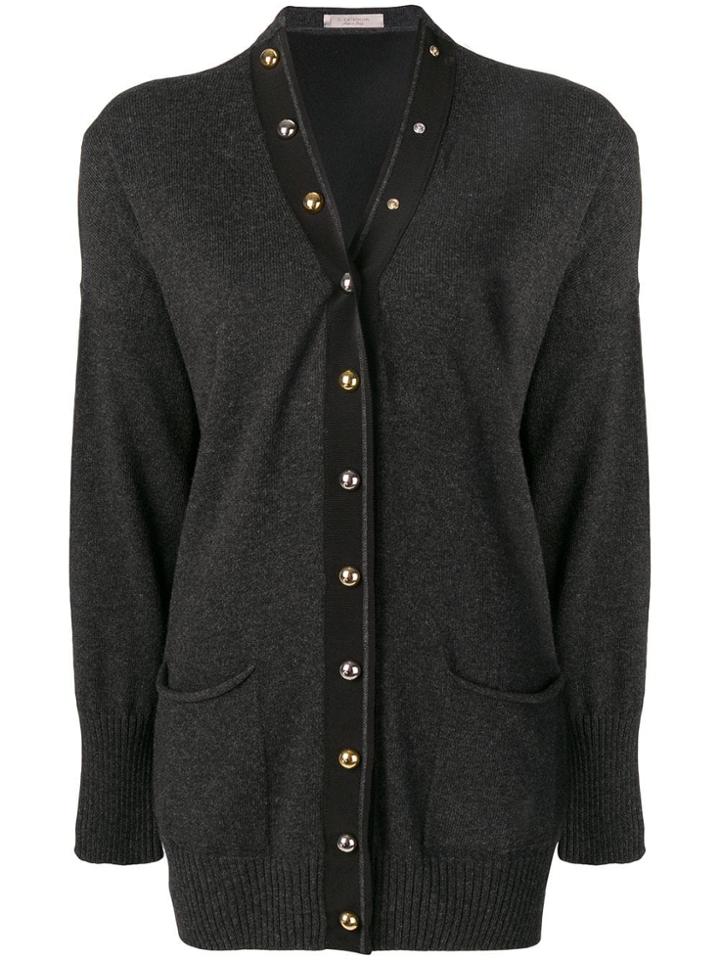 D.exterior Metallic Button Cardigan - Grey