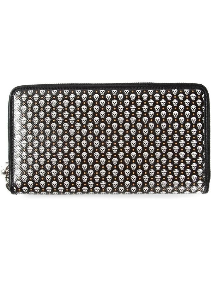 Alexander Mcqueen Skull Print Zip Wallet
