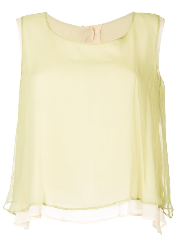 Yohji Yamamoto Vintage Layered Sleeveless Blouse - Green