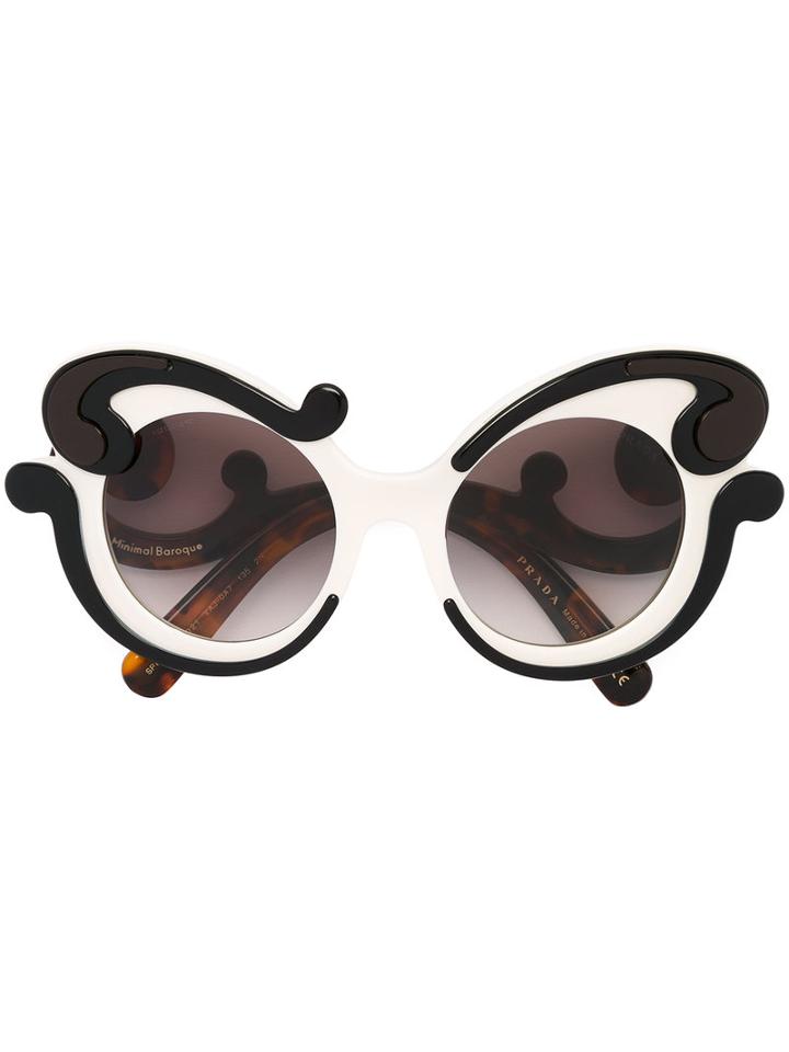 Prada Eyewear - Minimal Baroque Sunglasses - Women - Acetate - One Size, Brown, Acetate