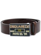 Dsquared2 Phys Ed Buckle Belt, Men's, Size: 115, Brown, Leather/metal