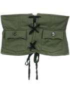 Miu Miu Lace-up Corset Belt - Green