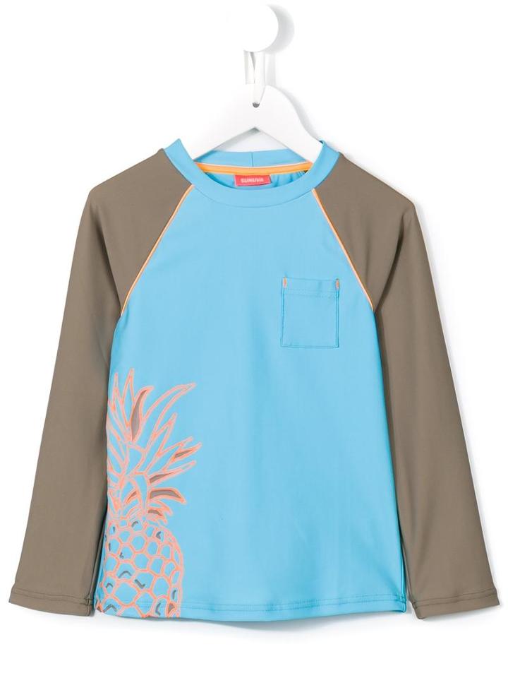 Sunuva 'beach Pineapple' Rash Vest, Blue