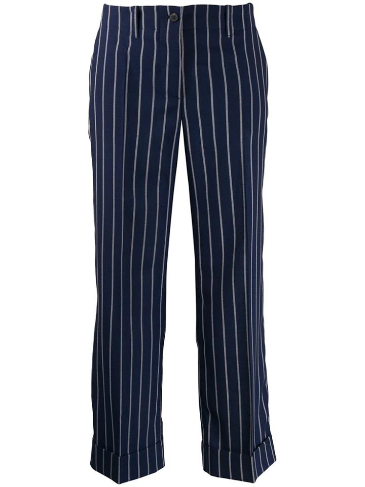 Alberto Biani Pinstriped Trousers - Blue