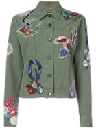 Saint Laurent - Embroidered Jacket - Women - Cotton - M, Green, Cotton