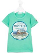 Moncler Kids Logo Print T-shirt, Size: 8 Yrs, Green