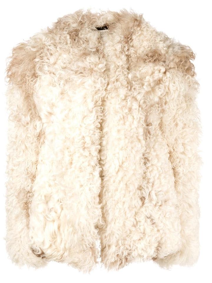 Saint Laurent Short Shearling Jacket - Neutrals