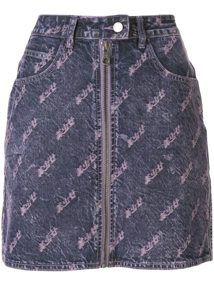Ground Zero Distressed Denim Skirt - Purple