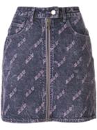 Ground Zero Distressed Denim Skirt - Purple
