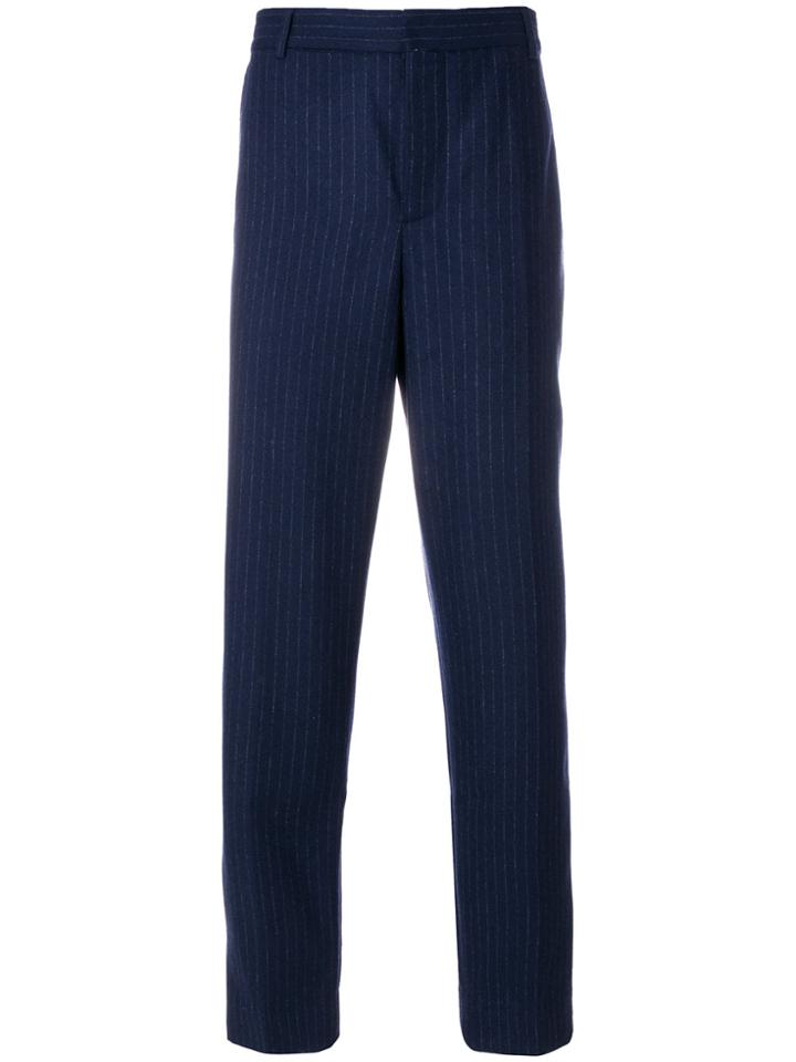 Wood Wood Pinstriped Trousers - Blue