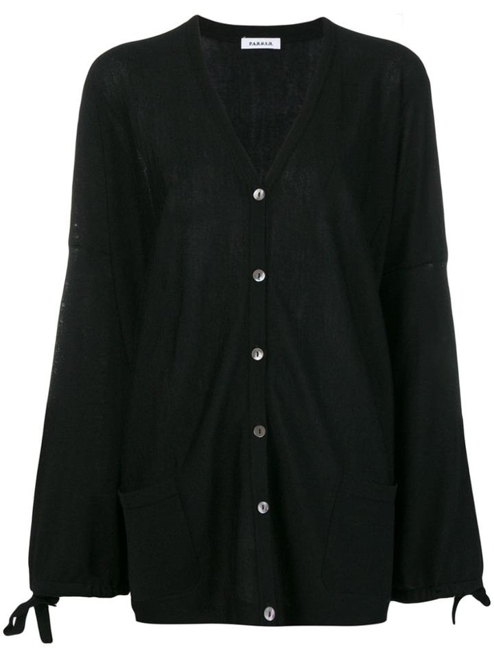 P.a.r.o.s.h. Fine Knit Oversized Cardigan - Black