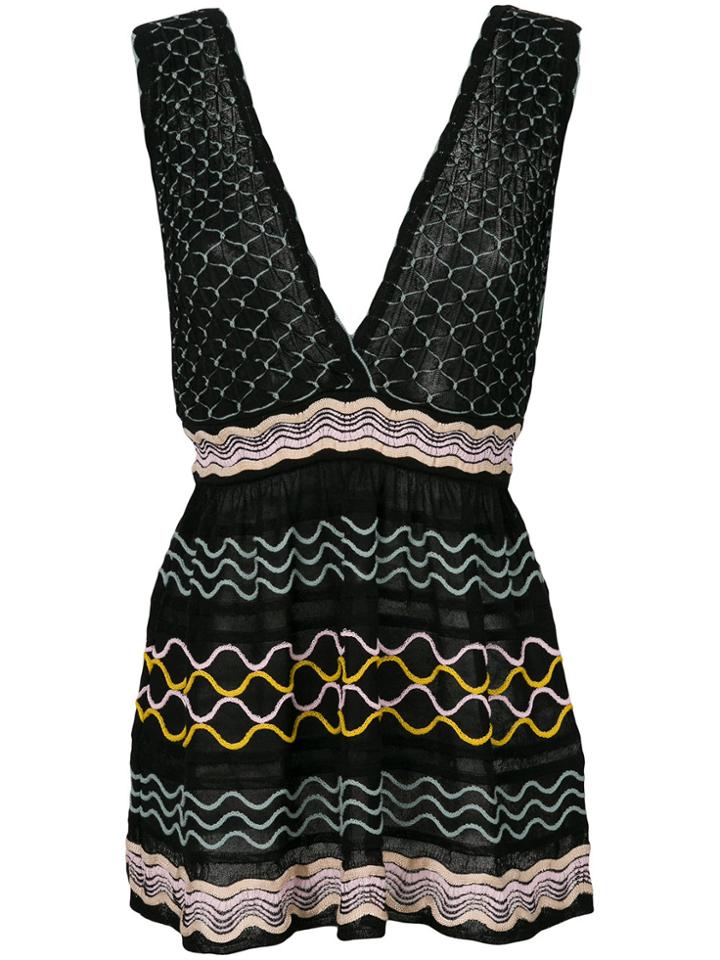 M Missoni Sleeveless V-neck Dress - Black