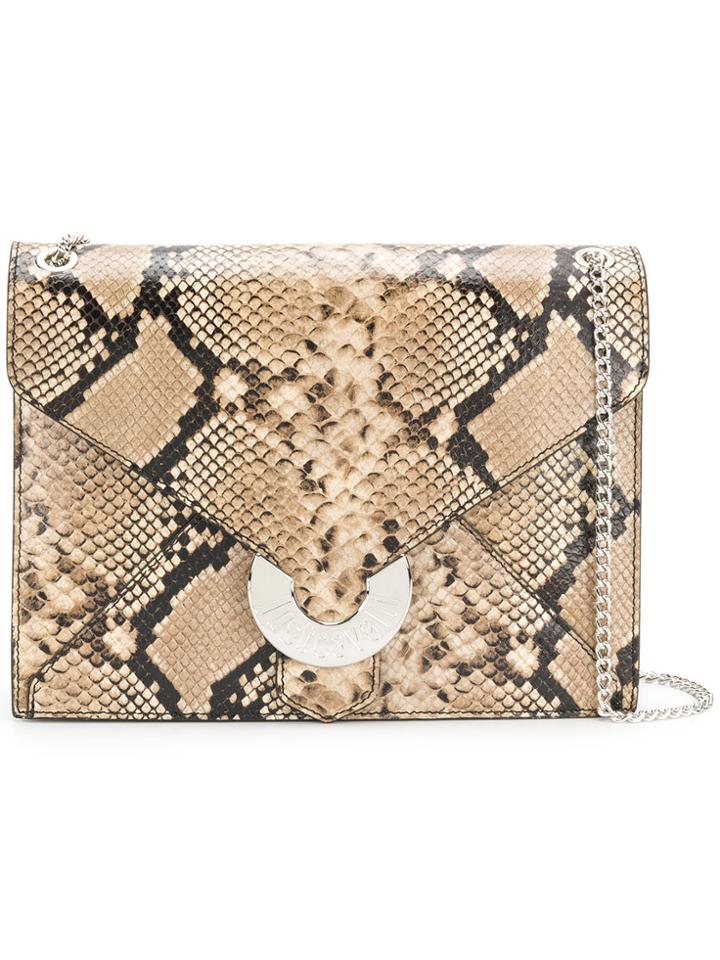 Just Cavalli Snake Effect Shoulder Bag - Nude & Neutrals