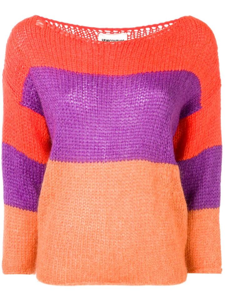 Semicouture Colour Block Jumper - Orange