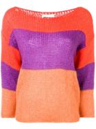 Semicouture Colour Block Jumper - Orange