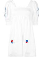 Forte Forte - Pompom Detail Dress - Women - Cotton/polyester - 42, White, Cotton/polyester