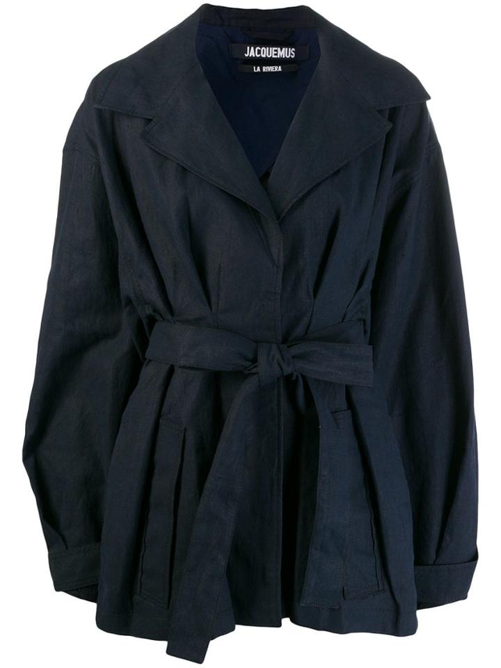 Jacquemus Belted Oversized Coat - Blue