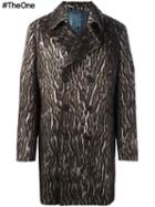 Etro Leopard Print Double Breasted Coat, Men's, Size: 50, Brown, Silk/polyamide/acetate/alpaca