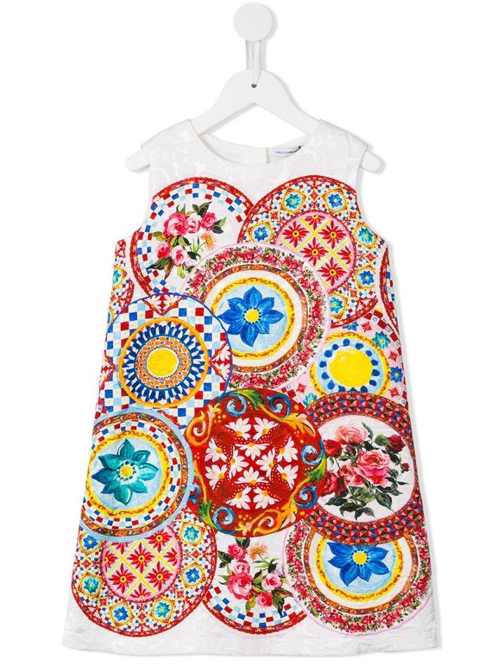 Dolce & Gabbana Kids Carretto Con Rose (pink) Dress, Girl's, Size: 12 Yrs