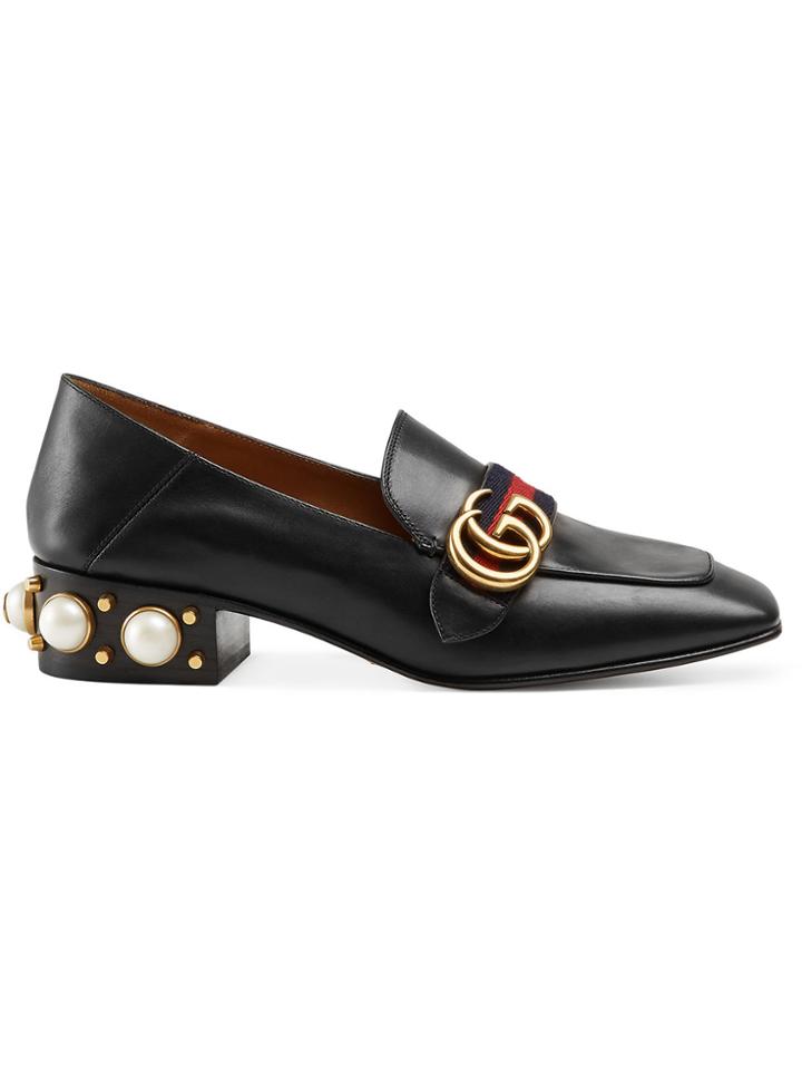 Gucci Leather Mid-heel Loafer - Black