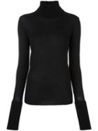 Simone Rocha Ribbed Detailing Pullover, Women's, Size: Large, Black, Silk/cashmere/wool/merino