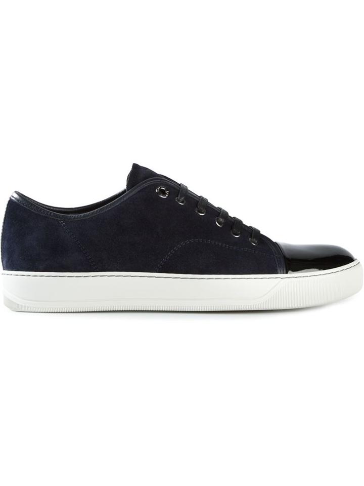 Lanvin Toe Cap Sneakers, Men's, Size: 5, Blue, Calf Leather/rubber