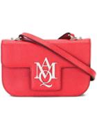 Alexander Mcqueen Insignia Crossbody Bag, Women's, Red, Calf Leather