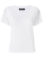 Twin-set Embellished-sleeve T-shirt - White