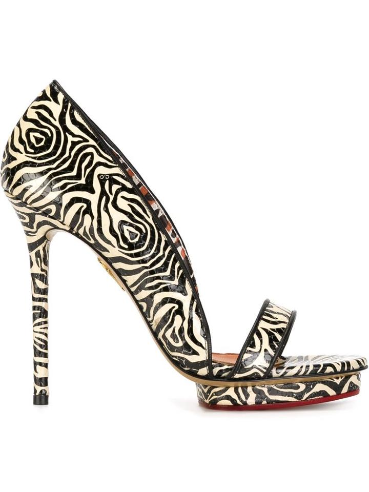 Charlotte Olympia Christine Sandals, Women's, Size: 37, Black, Calf Leather/leather