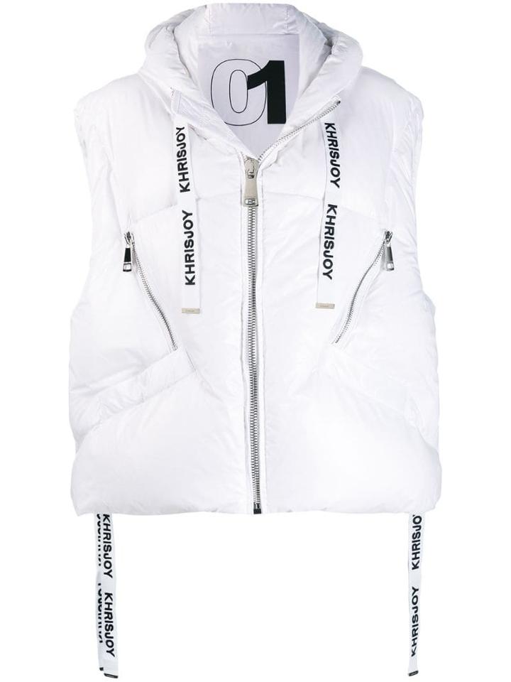 Khrisjoy Logo Padded Gilet - White