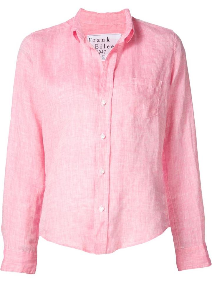 Frank & Eileen Loose Fit Shirt, Women's, Size: L, Pink/purple, Linen/flax