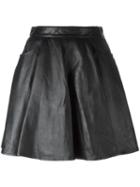 Jeremy Scott Leather Skirt, Women's, Size: 40, Black, Sheep Skin/shearling/polyester