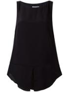 Dondup - Hisa Top - Women - Silk/spandex/elastane/cupro/viscose - 38, Women's, Blue, Silk/spandex/elastane/cupro/viscose