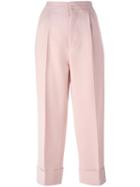Marni Tailored Cropped Trousers, Women's, Size: 38, Pink/purple, Silk/virgin Wool