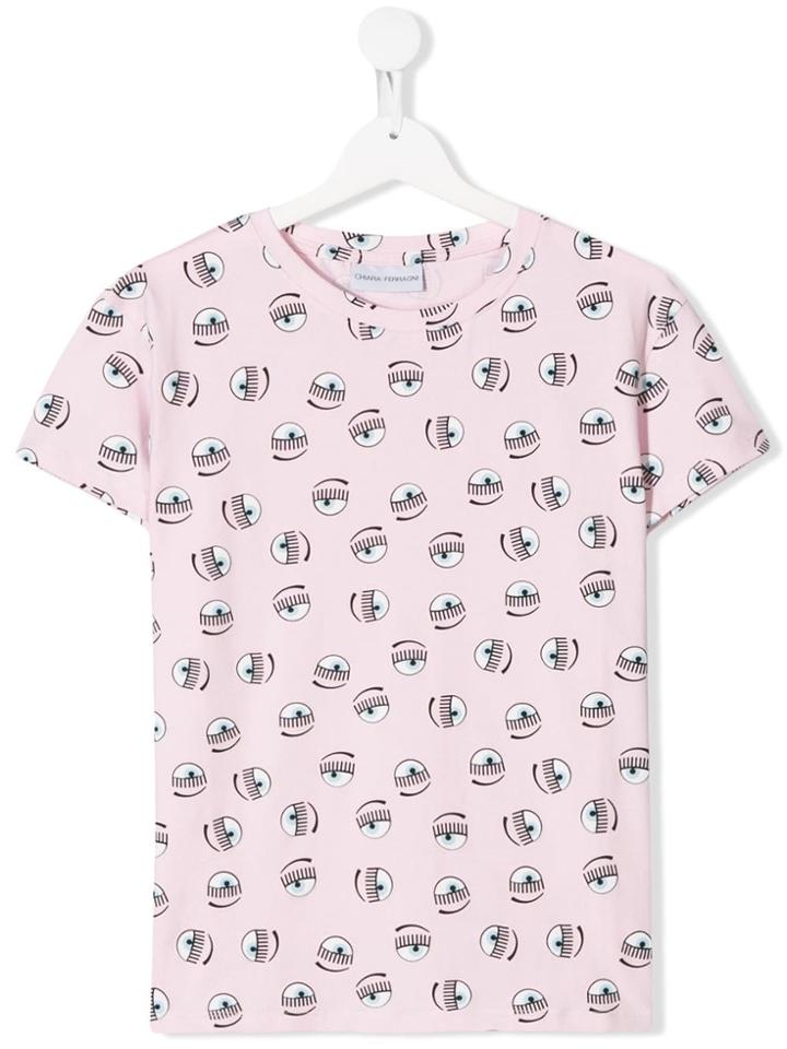 Chiara Ferragni Kids Eye Print T-shirt - Pink