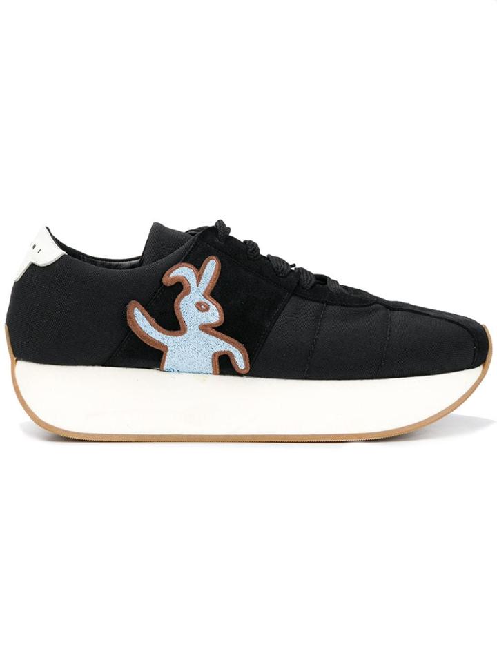 Marni Wedge Rabbit Sneakers - Black