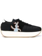 Marni Wedge Rabbit Sneakers - Black