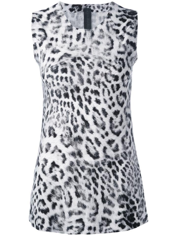 Norma Kamali - Leopard Print Tank Top - Women - Polyester/spandex/elastane - S, Black, Polyester/spandex/elastane